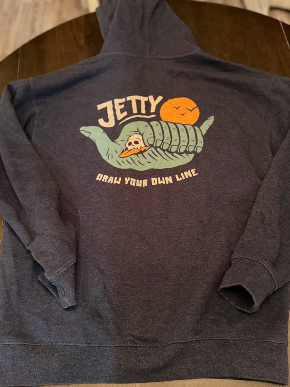 Jetty Navy Graphic Hoodie - Draw Your Own Line